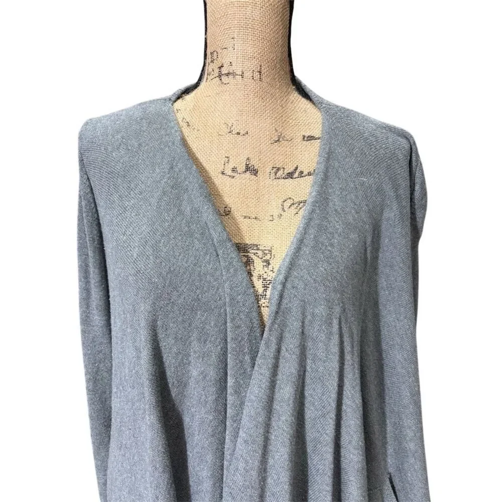 Banana Republic Women's XL Gray Fringe Open Front Cardigan Sweater - Picture 2 of 9